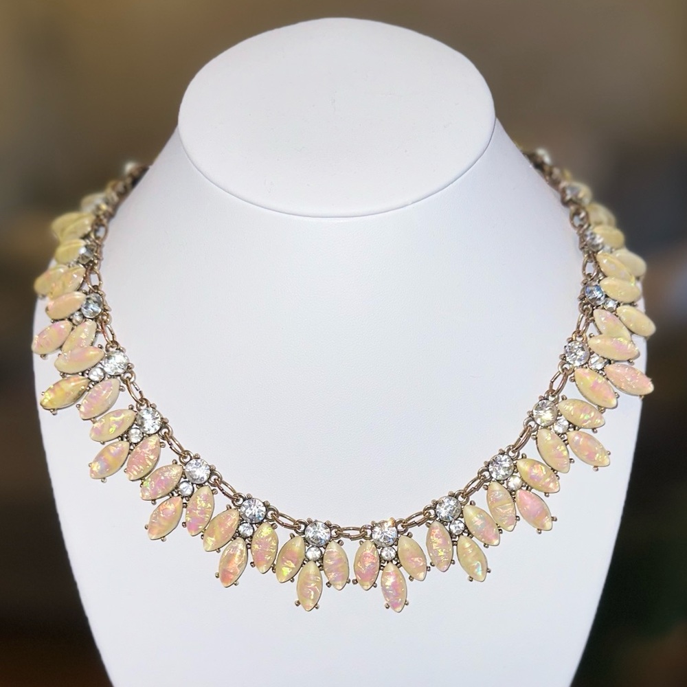 Fluorescent Opal Statement Jeweled Adjustable Nec… - image 1